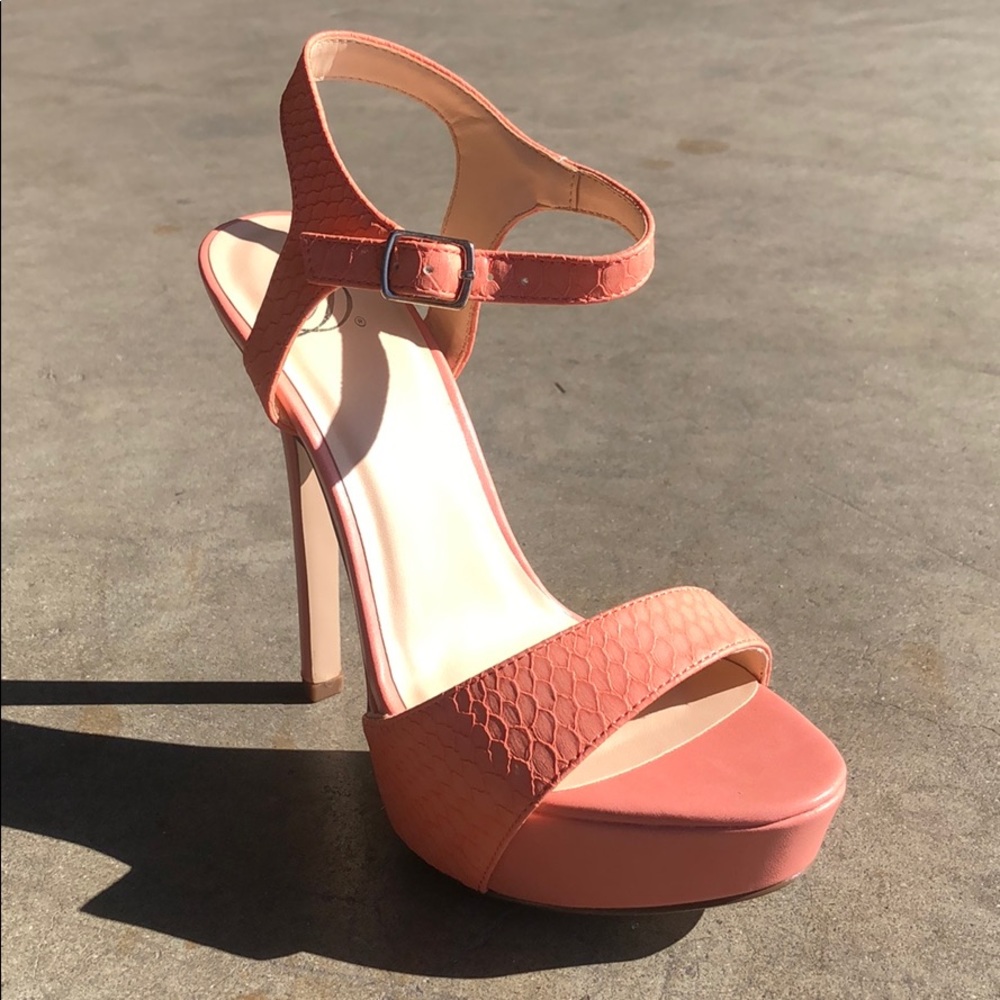 Delicious Women High Heeled Platform Sandals Pink